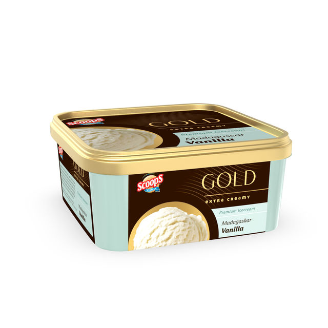 Scoops Madagascar Vanilla Gold Ice Cream Tub