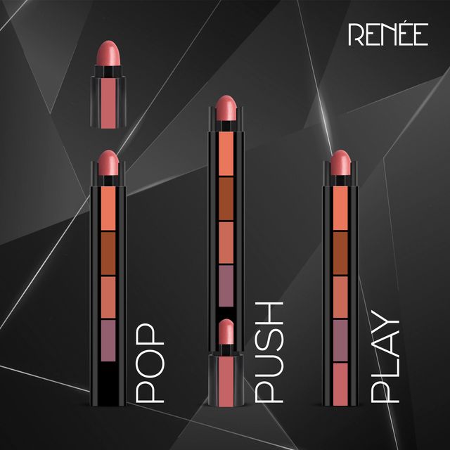 Maybelline New York Colossal Kajal Black Fix With Aloe Vera(0.35gms), Renee Fab 5 Nude 5In1 Lipstick(7.5gms) & Lakme Eyeconic Liquid Eyeliner, Black(4.5ml) Combo