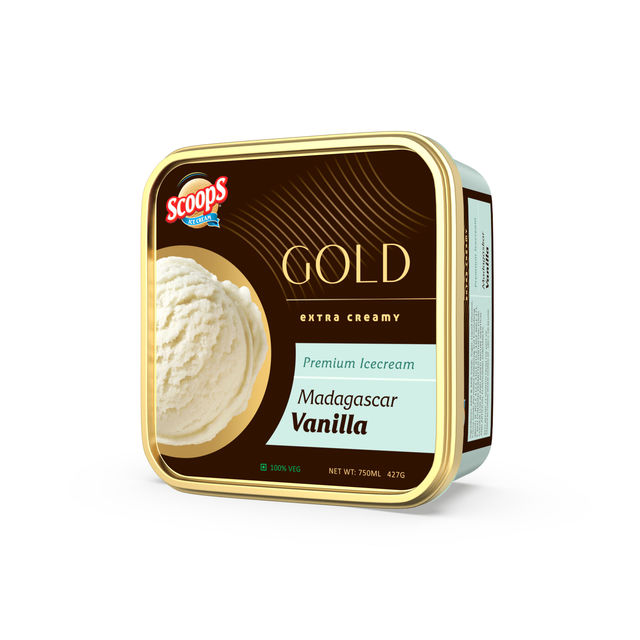 Scoops Madagascar Vanilla Gold Ice Cream Tub