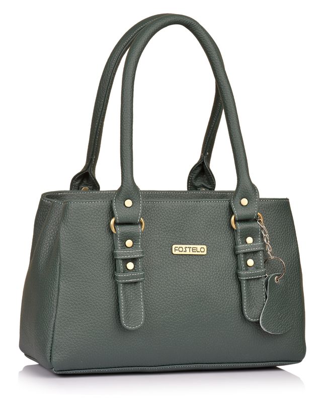 Fostelo Women's Vegan Leather Westside Handbags Shoulder Hobo Bag Ladies Purse | Green | Large
