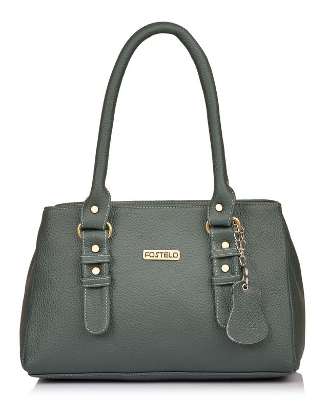 Fostelo Women's Vegan Leather Westside Handbags Shoulder Hobo Bag Ladies Purse | Green | Large