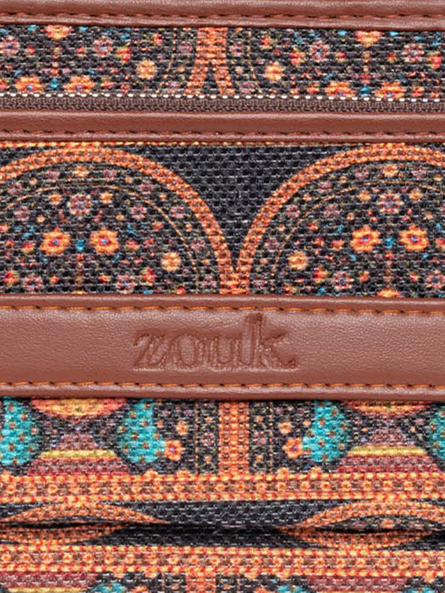 Zouk Royal Indian Peacock Motif Classic Zipper Wallet (CFC) - Multicolour