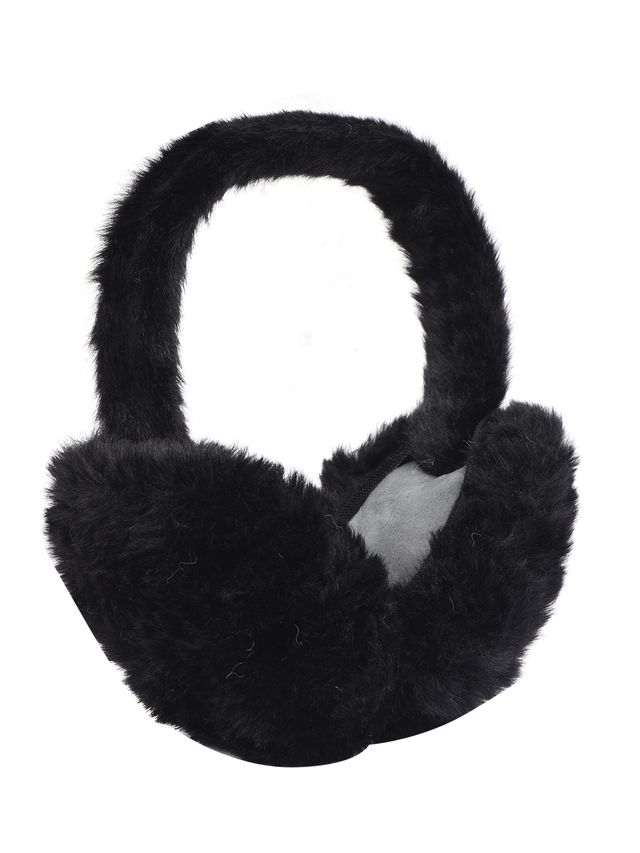 Fabseasons Women's Faux Fur Winter Earmuffs | Black - One Size