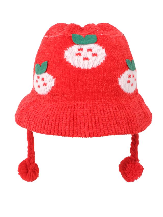 Fabseasons Unisex Faux Fur Bucket Hat | Red | 2 - 5 years
