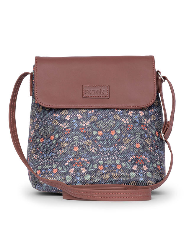 Zouk Kashmir Royals Flap Sling Bag - Multicolour