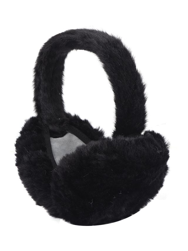 Fabseasons Women's Faux Fur Winter Earmuffs | Black - One Size