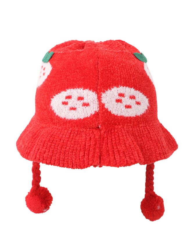 Fabseasons Unisex Faux Fur Bucket Hat | Red | 2 - 5 years