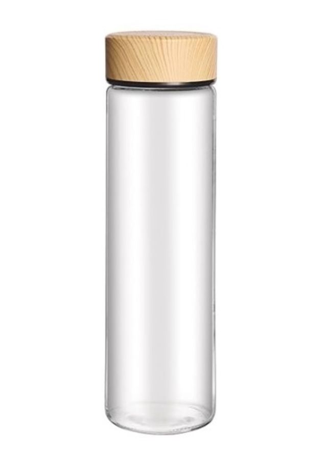 Roxx Borosilicate Bottle With Wood Texture Lid - 750 ml