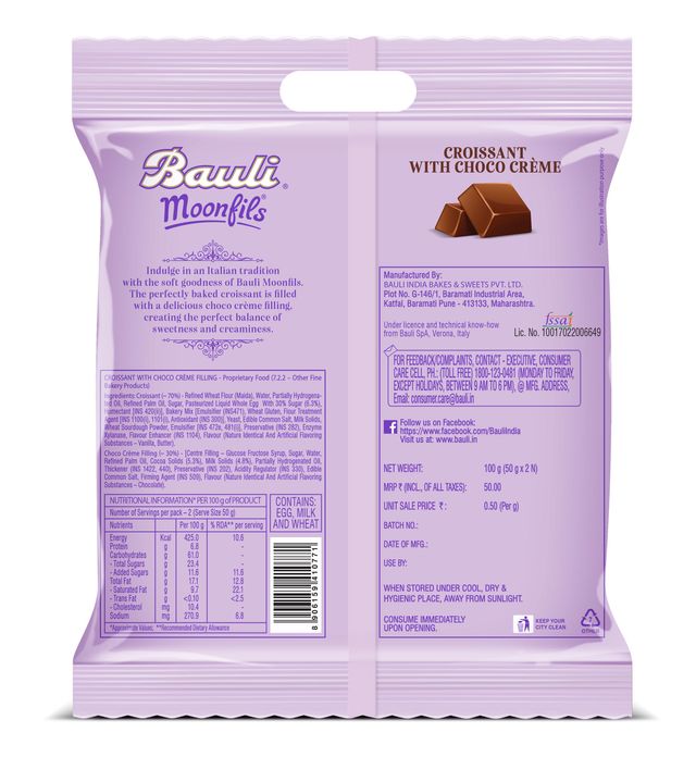 Bauli Moonfils Croissant Chocolate Twin Pack Egg