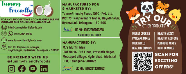 Tummyfriendly Foods Millet Coconut Cookies | Organic Farm Ragi | Sugar-free and Preservatives-free