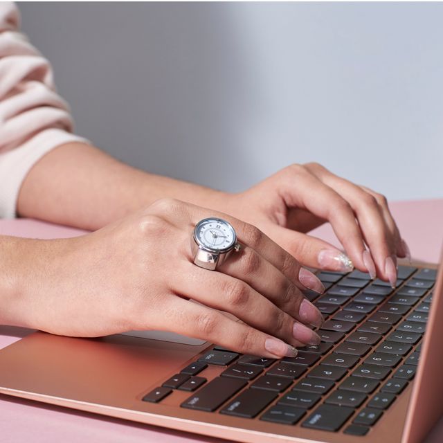 Salty Fashion Adjustable Silver Color Watch Ring for Women