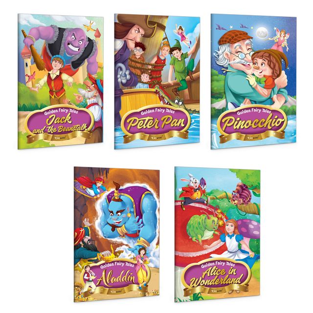 Aladdin | Alice in Wonderland | Pinocchio | Peter Pan and Jack and the Beanstalk Golden Fairy Tales