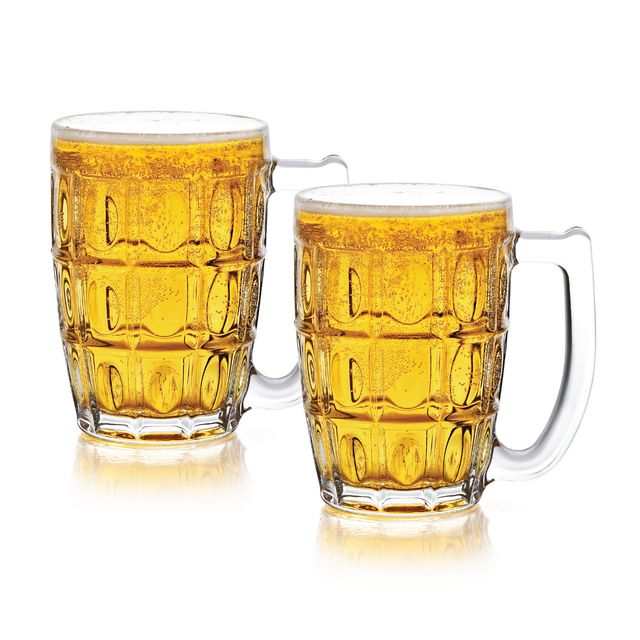 Cello Executive Beer Mug with Handle Set of 2, 375ml