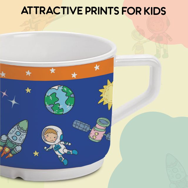 Cello Kidzbee Trioplate Cosmic Explorer Melamine Meal Set for Kids Set of 5, Navy Blue