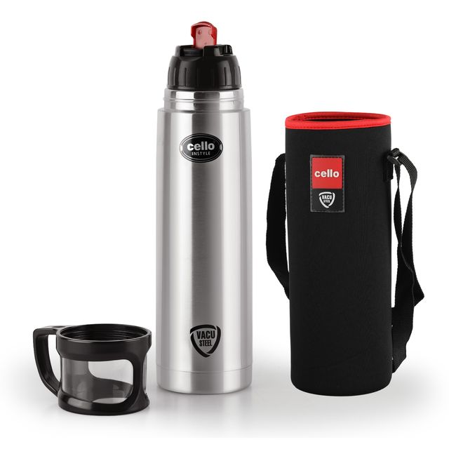 Cello Instyle Thermosteel Flask, 750ml, Black (Assorted)