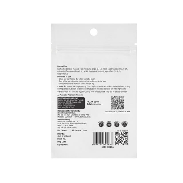 FURR By Pee Safe Acne Relief Patches| Fast Spot Treatment for Pimples & Blemishes