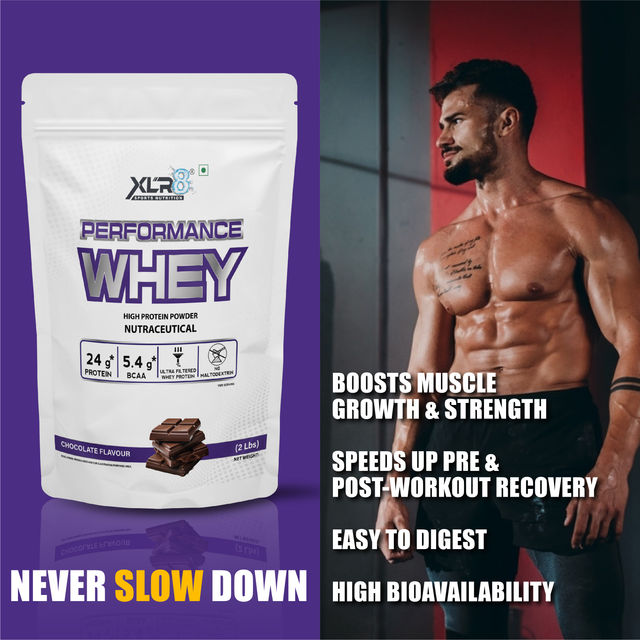 XLR8 Performance Whey Protein Powder With 24 G Protein, 5.4g BCAA (2Pounds Chocolate)