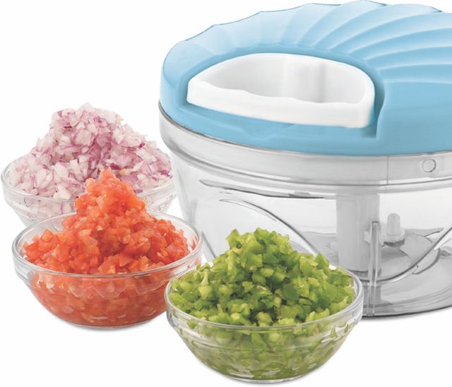 Uttam 500 Ml Large Vegetable Chopper With 3 Blades, Blue
