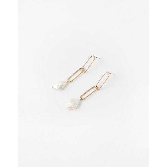 Accessorize London Women's Freshwater Pearl Chain Earring - Gold