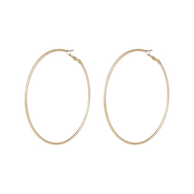 Accessorize London Women's Gold Mid Size Simple Hoop Earring - Gold