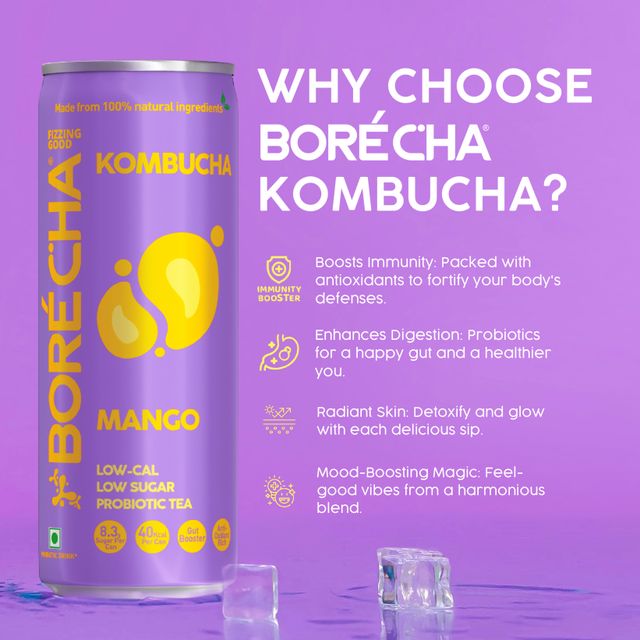 Borecha Mango Probiotic Kombucha