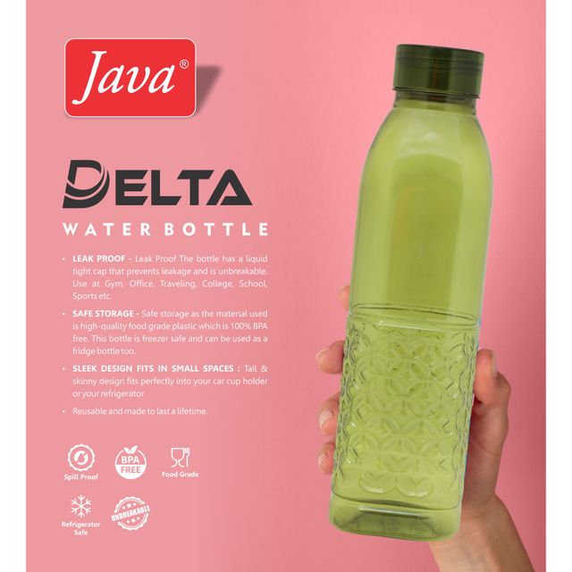 Java Delta JR Plastic Water Bottle 500 ml | Pack of 3 (Colour May Vary)