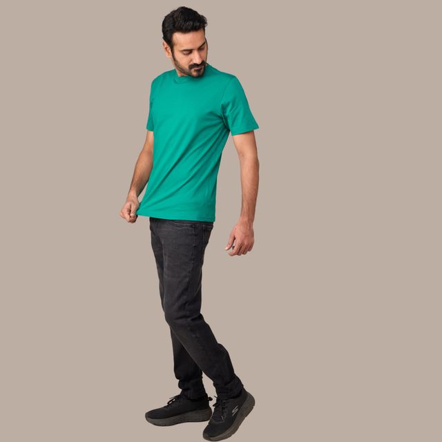 EQL Unisex 100% Compacted Cotton T-shirt | Emerald Green - L