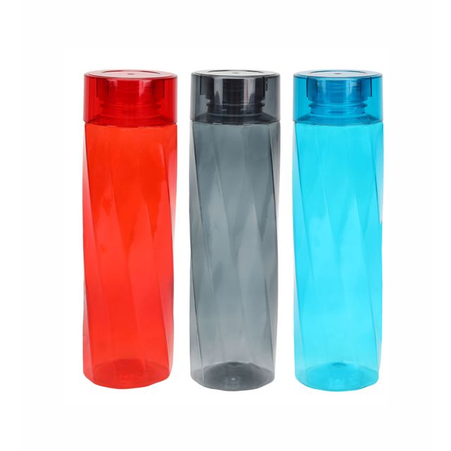 Java Hydra Plastic Water Bottle 1L | Pack of 3 (Colour May Vary)