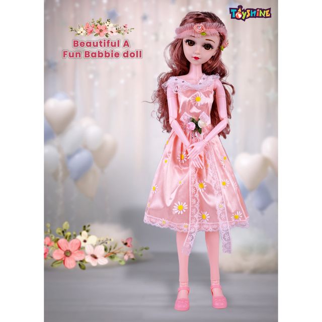 Toyshine 21 Inch Anne Fashion Doll With 3D Eyes | Folding Hands | Peach