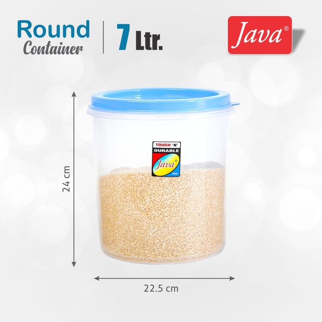 Java 3 Pcs Plastic Round Container (10L, 7L, 5L) - Transparent