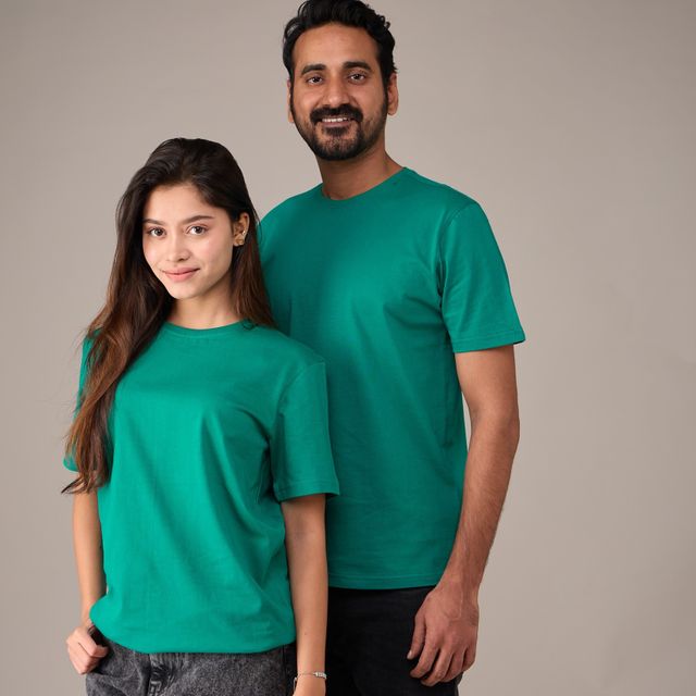 EQL Unisex 100% Compacted Cotton T-shirt | Emerald Green - L