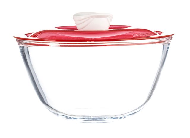 Sanjeev Kapoor Kingston High Borosilicate Mixing Bowl -Red Lid 1 L - Set Of 1 Pcs
