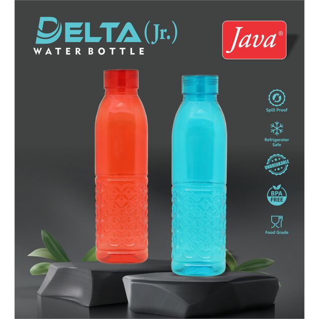 Java Delta JR Plastic Water Bottle 500 ml | Pack of 3 (Colour May Vary)