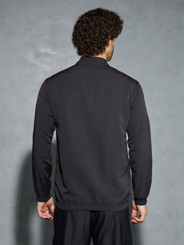 Technosport Men's Poly Solid Slim Fit Mock Neck Full Sleeve Sports