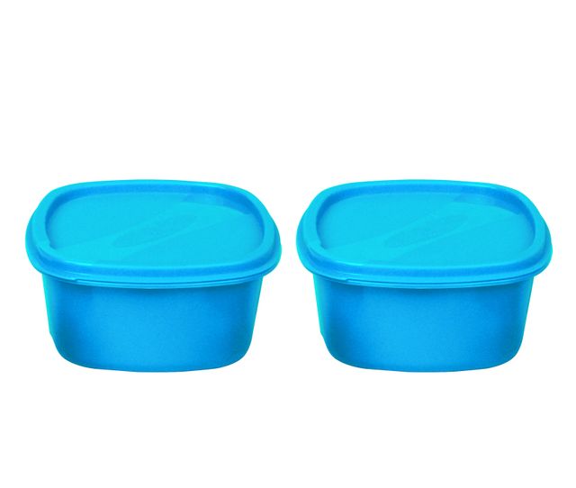 Princeware Store Fresh Square Container Set of 2 Pieces 650 ml Each- Blue