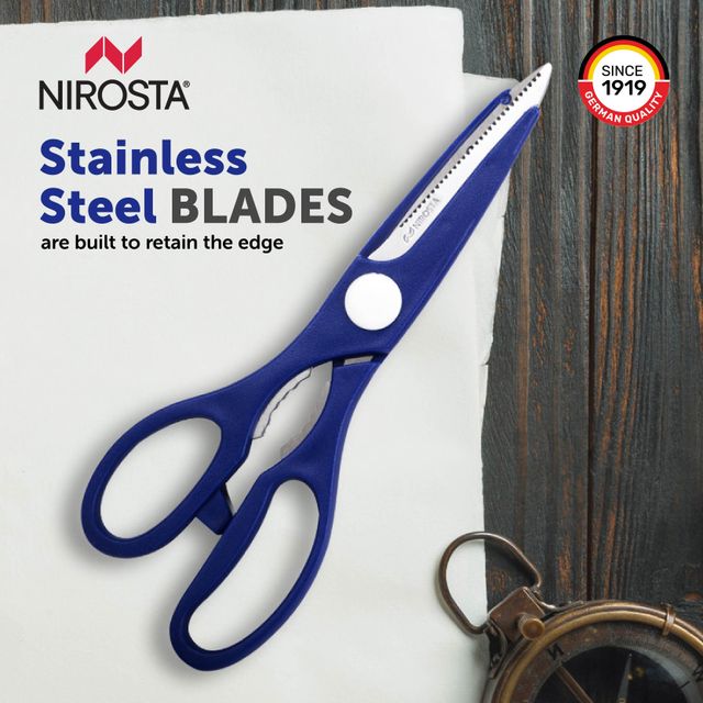 Nirosta Stainless Steel 2-In-1 Multi-Purpose Super Scissors And Opener, 21 Cm