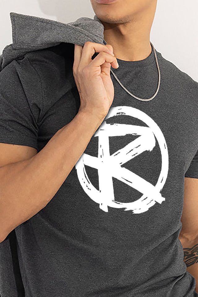 De Tees Men's Half Sleeve T-shirt | MHS-R | Charcoal Grey - L