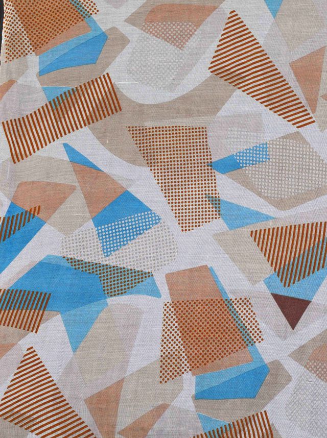 Fabseasons Women's Abstract Cotton Scarf | Brown - Free Size