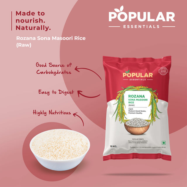 Popular Essentials Rozana Sona Masuri Raw Rice
