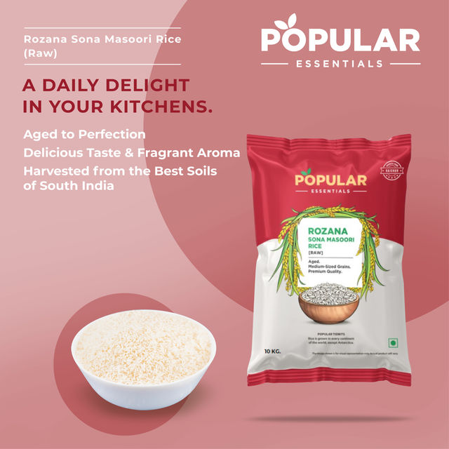 Popular Essentials Rozana Sona Masuri Raw Rice