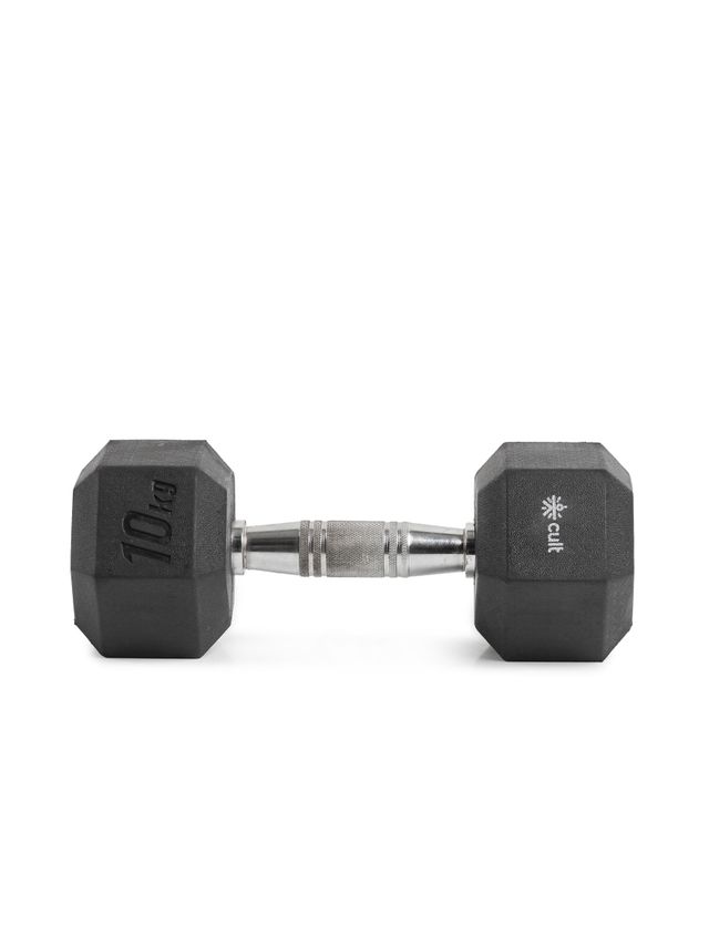 Cult 10 kg Hex Dumbbells pair Black | Set of 2