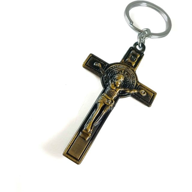 Samsidhi Pooja Christian Jesus Cross Metal Keychain|Assorted