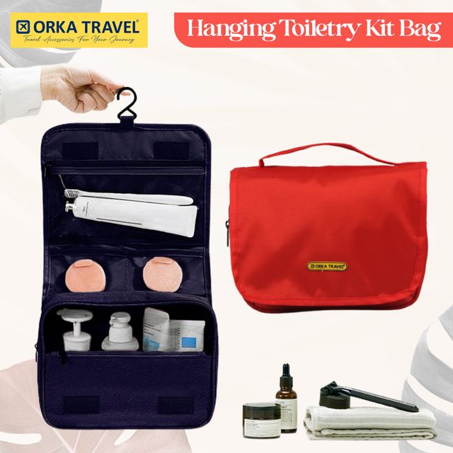 Orka Travel Ricky Toiletry Bag | Makeup Kit | Cosmetic Bag | Multipurpose Pouch Bag | Red