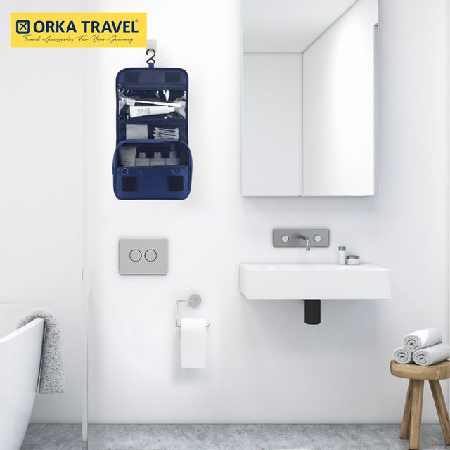 Orka Travel Ricky Toiletry Bag | Makeup Kit | Cosmetic Bag | Multipurpose Pouch Bag | Red