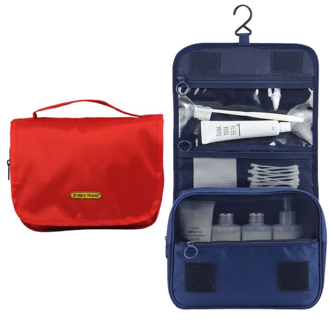Orka Travel Ricky Toiletry Bag | Makeup Kit | Cosmetic Bag | Multipurpose Pouch Bag | Red
