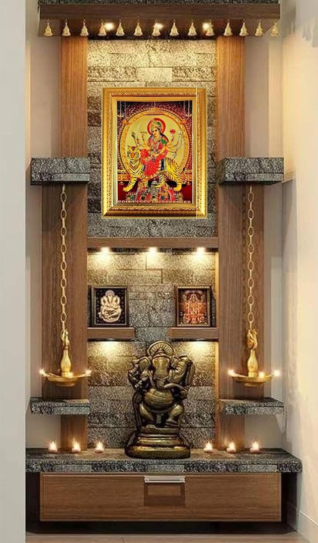 Sohum Durga Deity Photo - Red | One Size