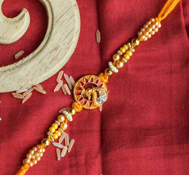 Aurum Peacock Meenakari Rakhi