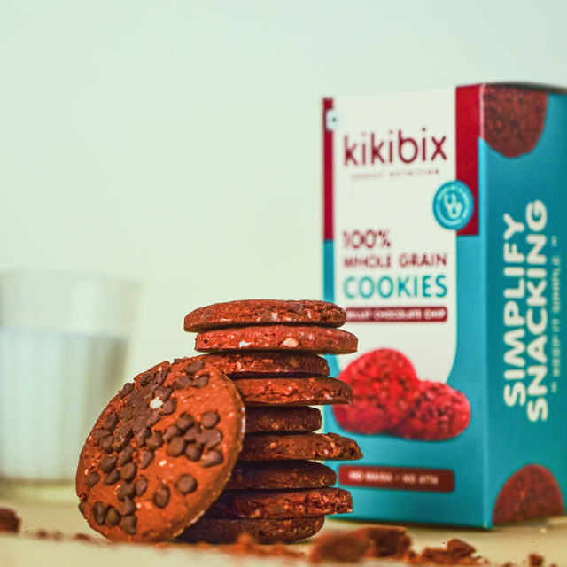 Kikibix Millet Chocolate Chip Flavoured Biscuits | Artificial Flavour-free and Preservative-free