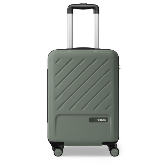 Safari Symphony 56cm Cabin Size Trolley Bag Hard Polycarbonate 8 Wheels 360� Wheeling, Thyme Green