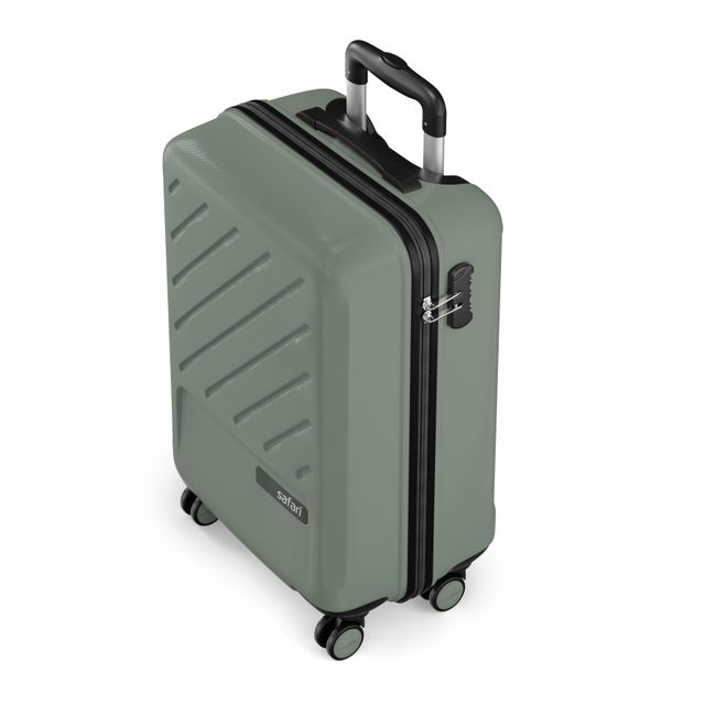 Safari Symphony 56cm Cabin Size Trolley Bag Hard Polycarbonate 8 Wheels 360� Wheeling, Thyme Green